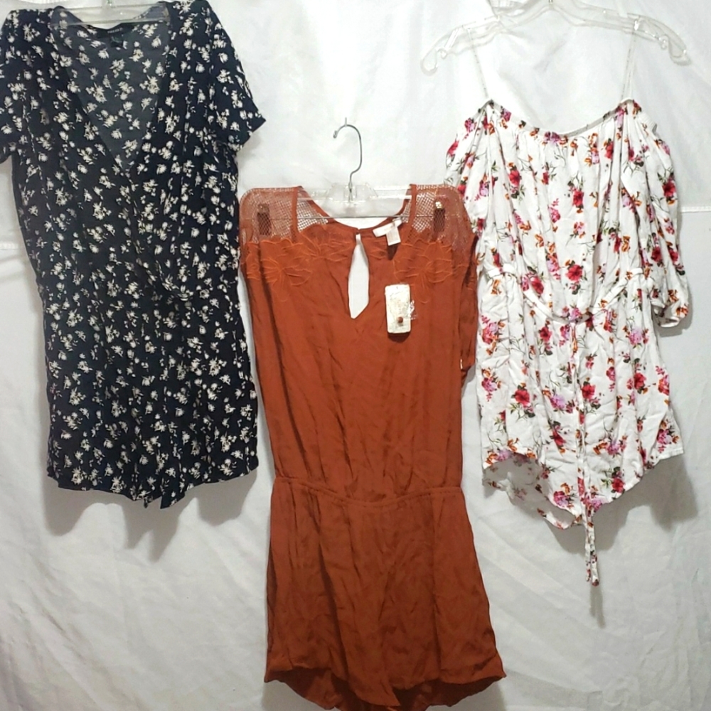 Lot of 3 Women's M/L Short Romper Forever 21 and Haute Monde